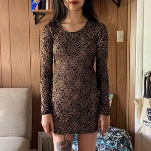 Black and gold mini dress UO